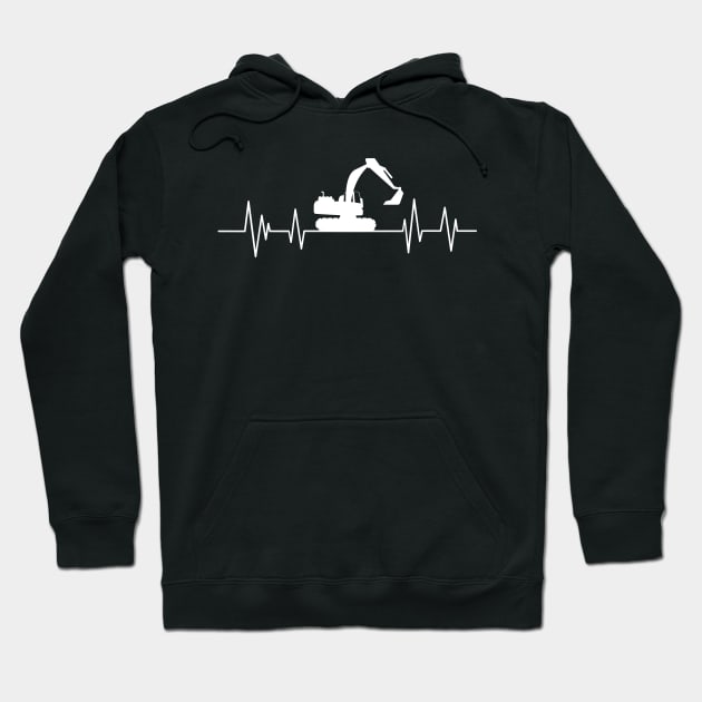 Excavator  heartbeat ,Backhoe lover Excavator digger Hoodie by mezy